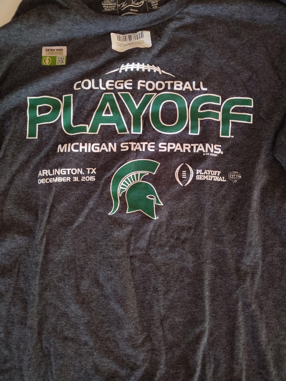 Michigan State Spartans 2015 Football Playoff Long Sleeve Shirt Gray Size Medium